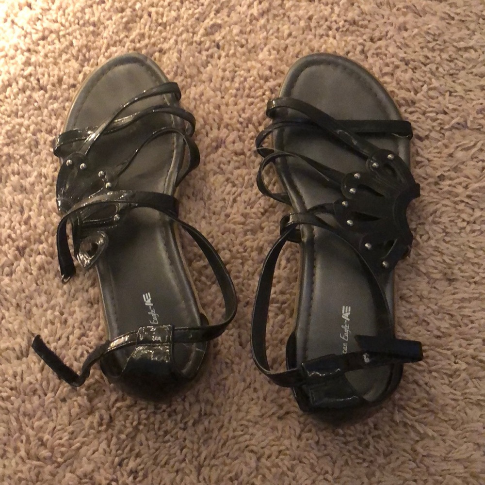 black sandals